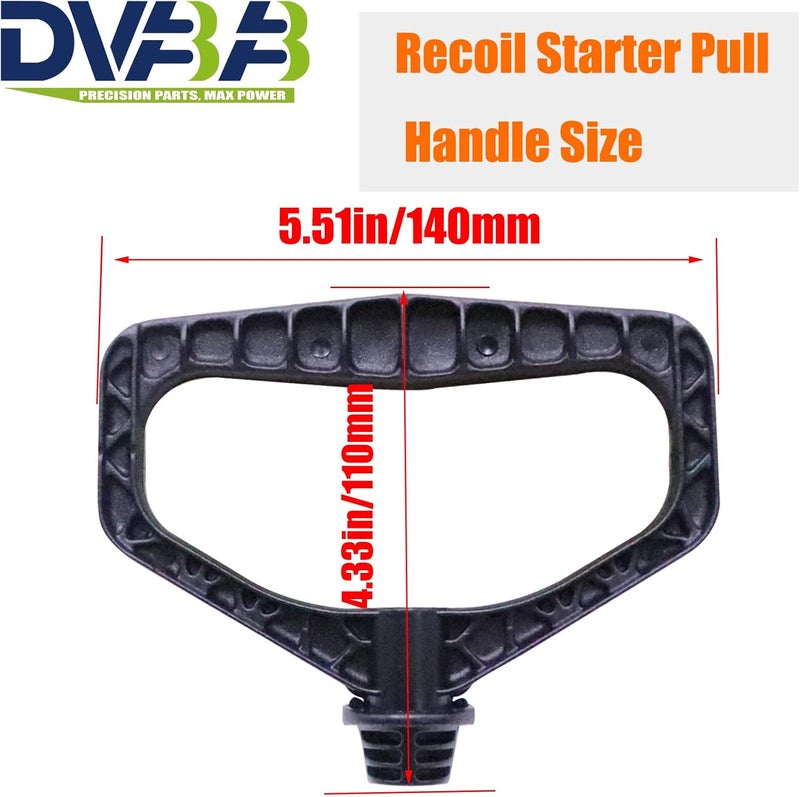 DVBB Gasoline Engine Starter Handle Grip, Recoil Starter Pull Handle Compatible with Honda GX160 GX200 Lawn Mower Generator Trimmer Snowblower Pull Start Cord Rope 140mm 3.5mm 2PCS - Image 2